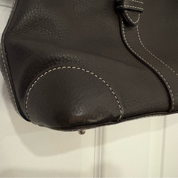 EUC Dooney & Bourke All Weather Leather Dark Brown Satchel Silver Hardware - Picture 7 of 13